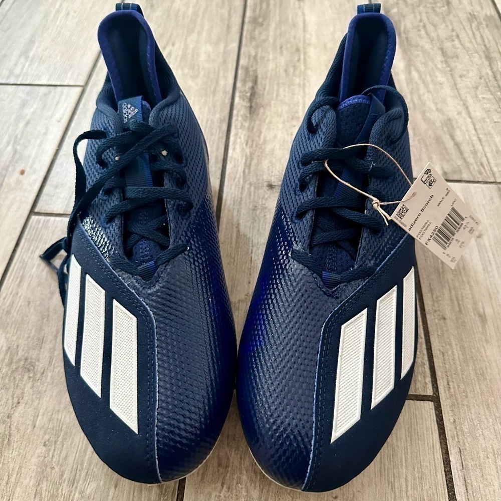 Adidas Adizero Scorch Football Cleats Navy Blue/White FX4250 Men's Size NWOB - Picture 5 of 9